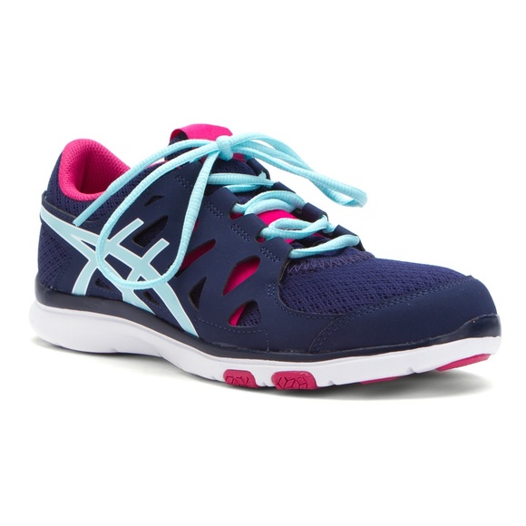 navy and pink trainers